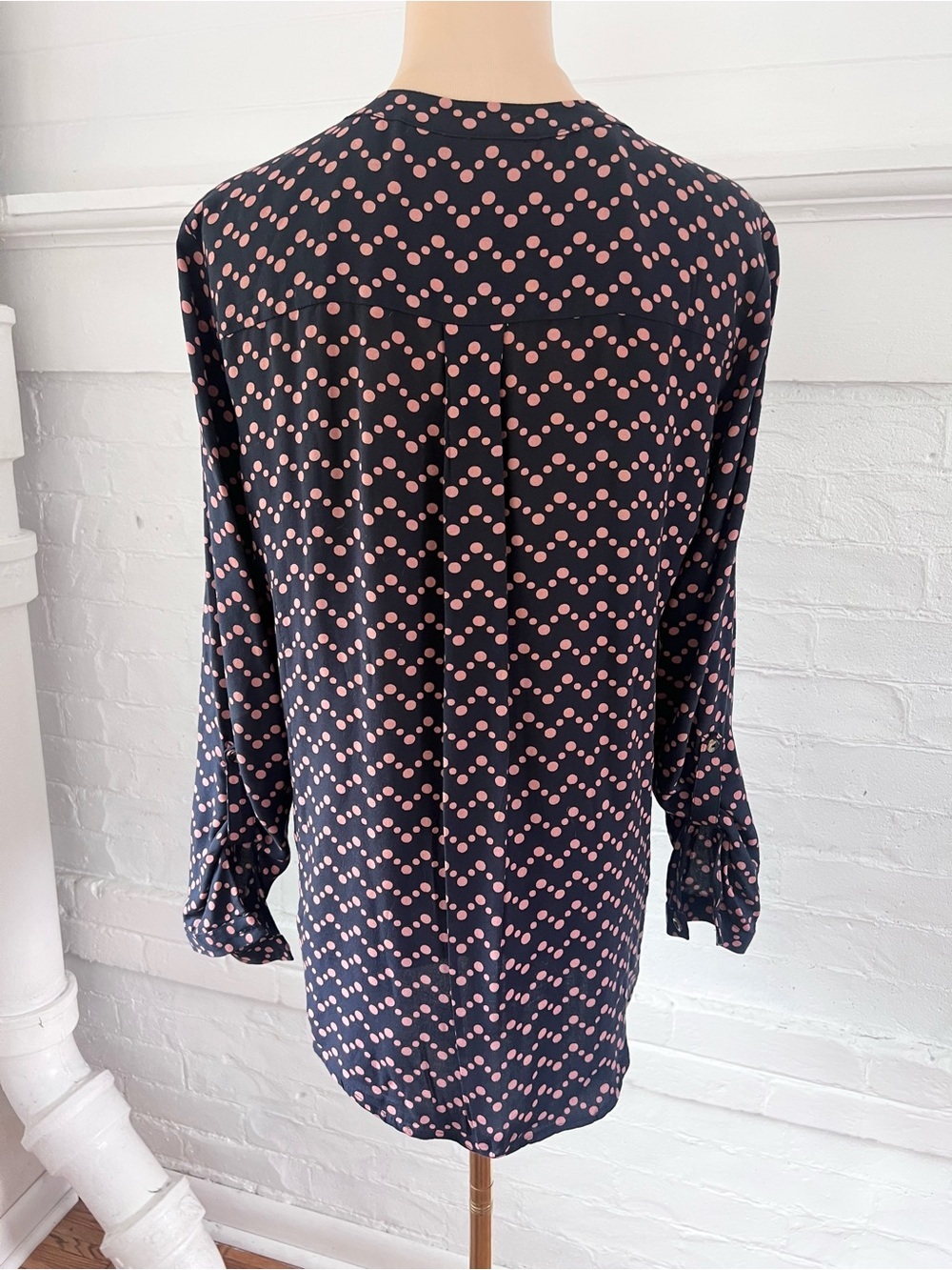 Maeve Anthropologie Navy Blue Polka Dot Button Front - Picture 8 of 14
